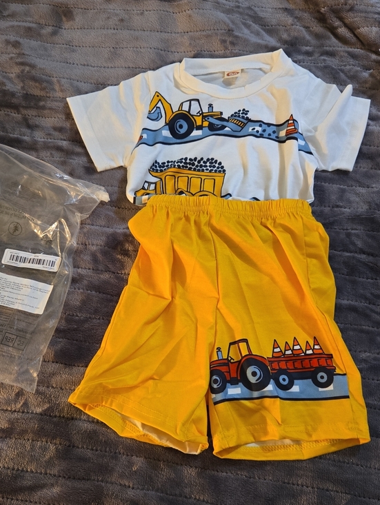 The Unbranded Brand Other - Kids' Yellow Truck & White Tee Matching Set